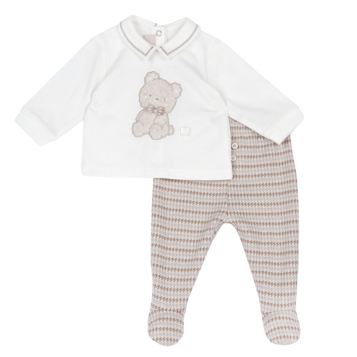 Conjunto de camisola e calças com pés