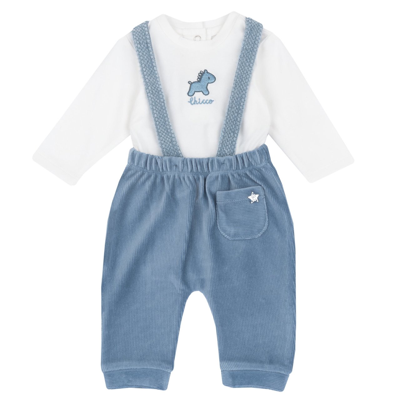 Completo body con pantaloni con bretelle Chicco - 0