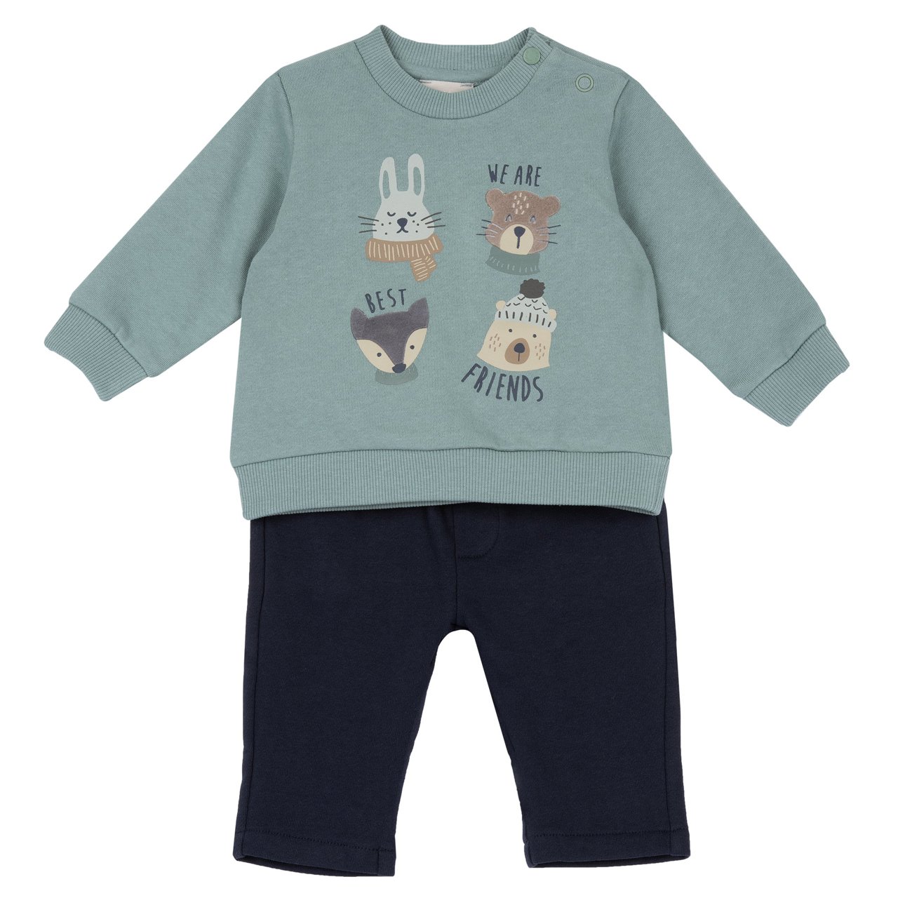 Conjunto con sudadera de cuello redondo y pantalón Chicco - 0