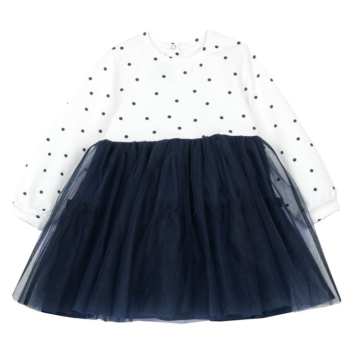 Robe à manches longues avec jupe en tulle