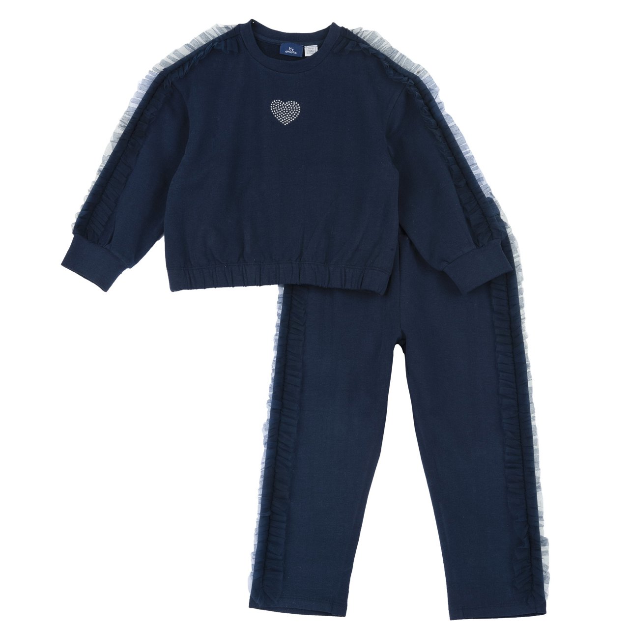 Completo felpa girocollo e pantaloni Chicco - 0
