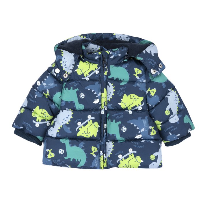 Casaco estampado com capuz amovível