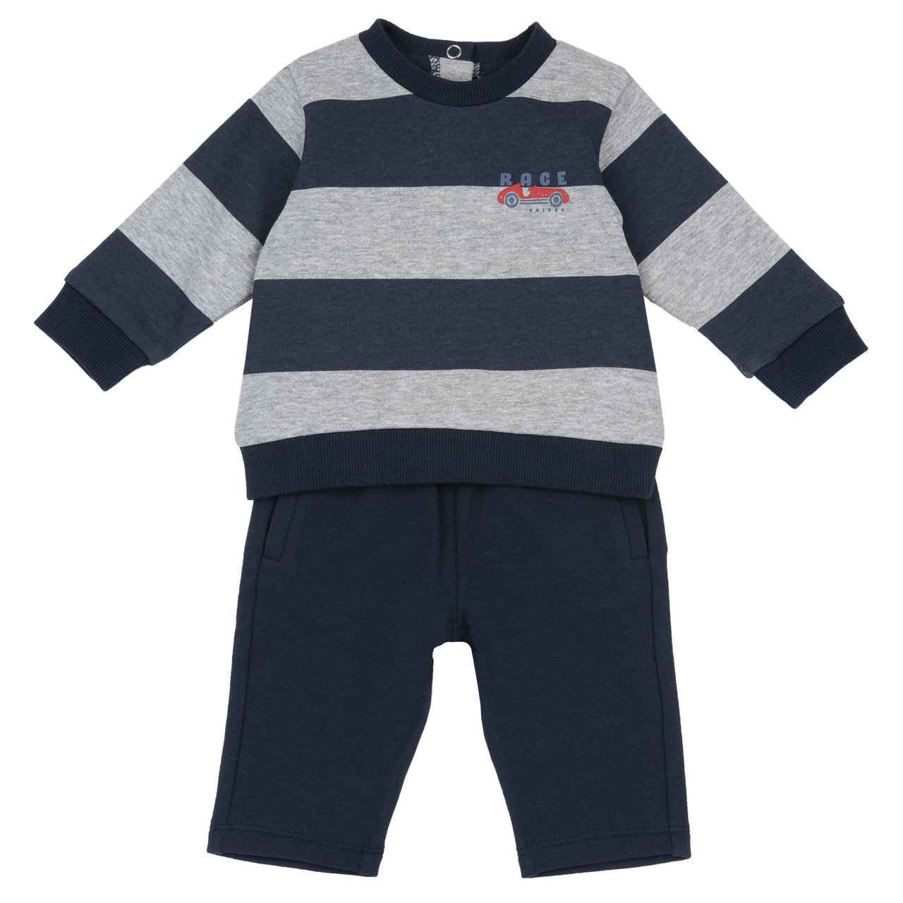 Conjunto con sudadera de cuello redondo y pantalón Chicco - 0