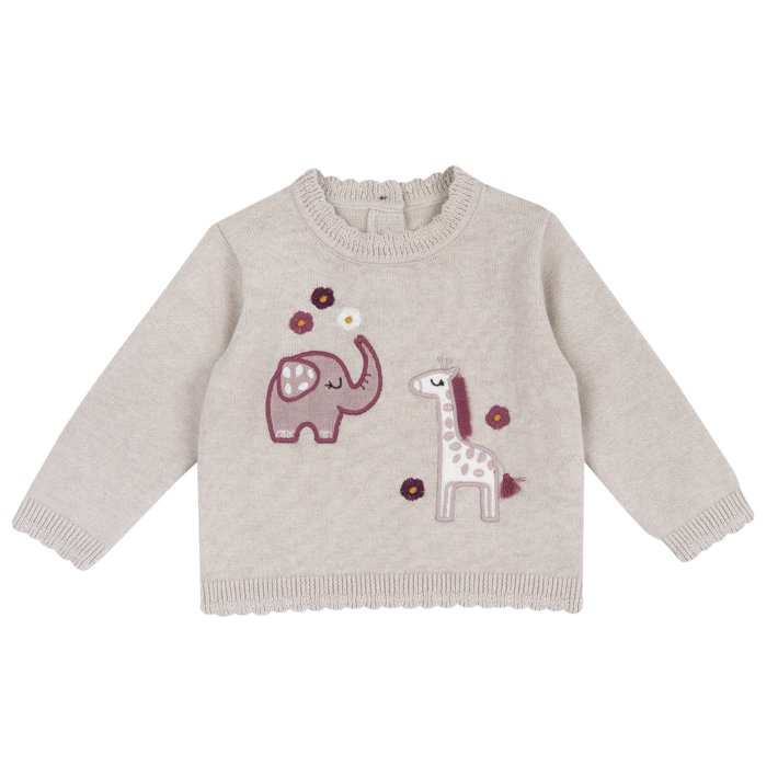 Maglione con ricamo  e applicazioni