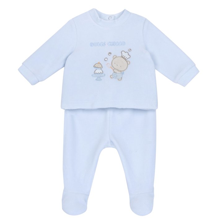 Completo maglia e pantaloni con piedini