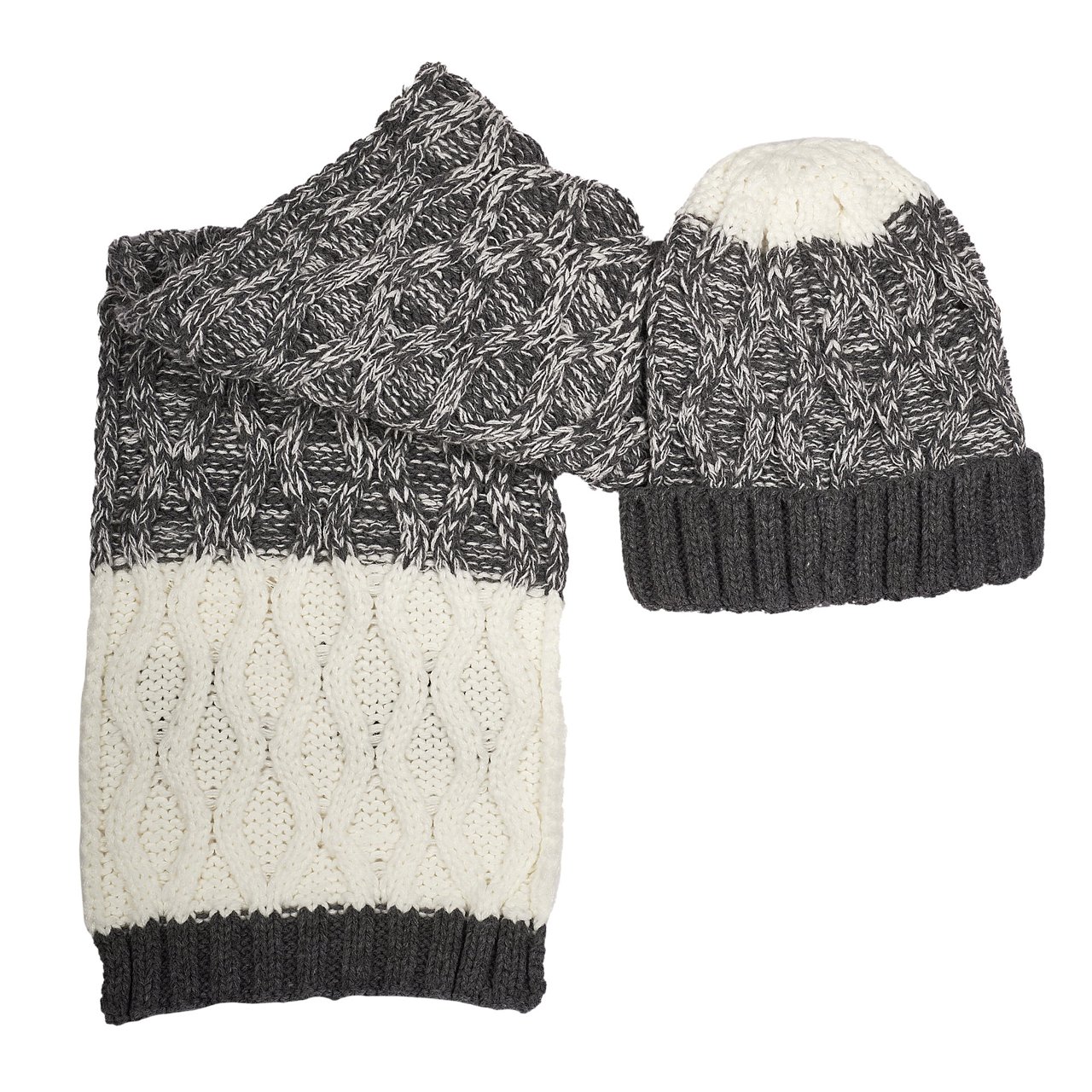 Ensemble bonnet et écharpe bicolore Chicco - 0