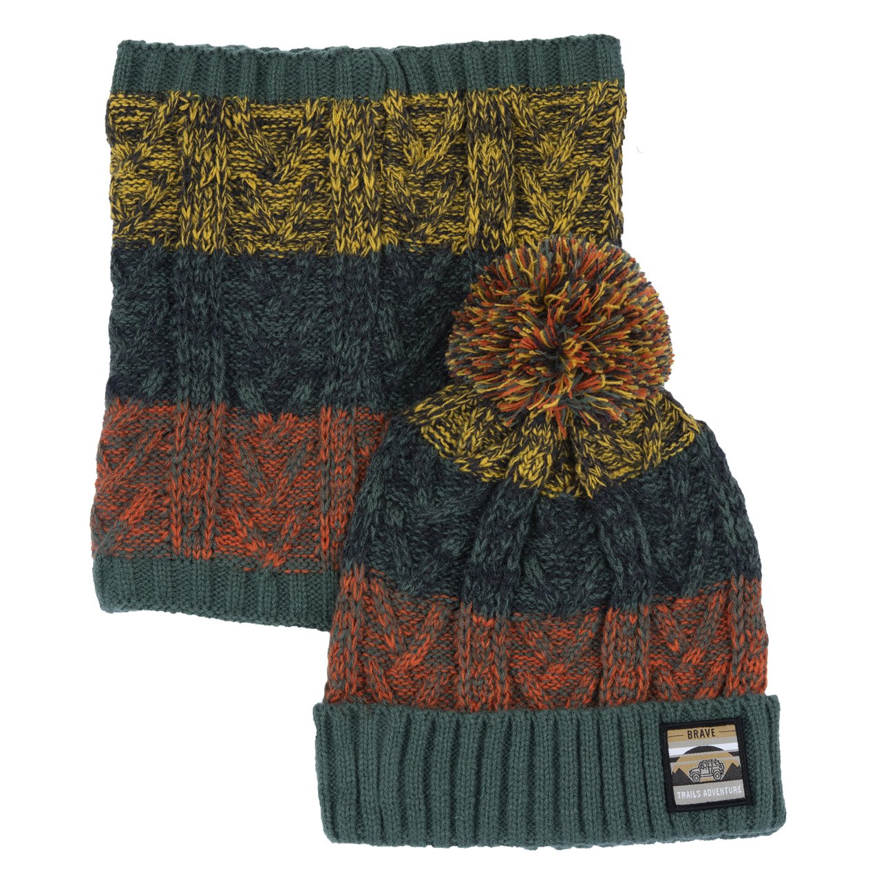 Ensemble bonnet et col motif jacquard Chicco - 0