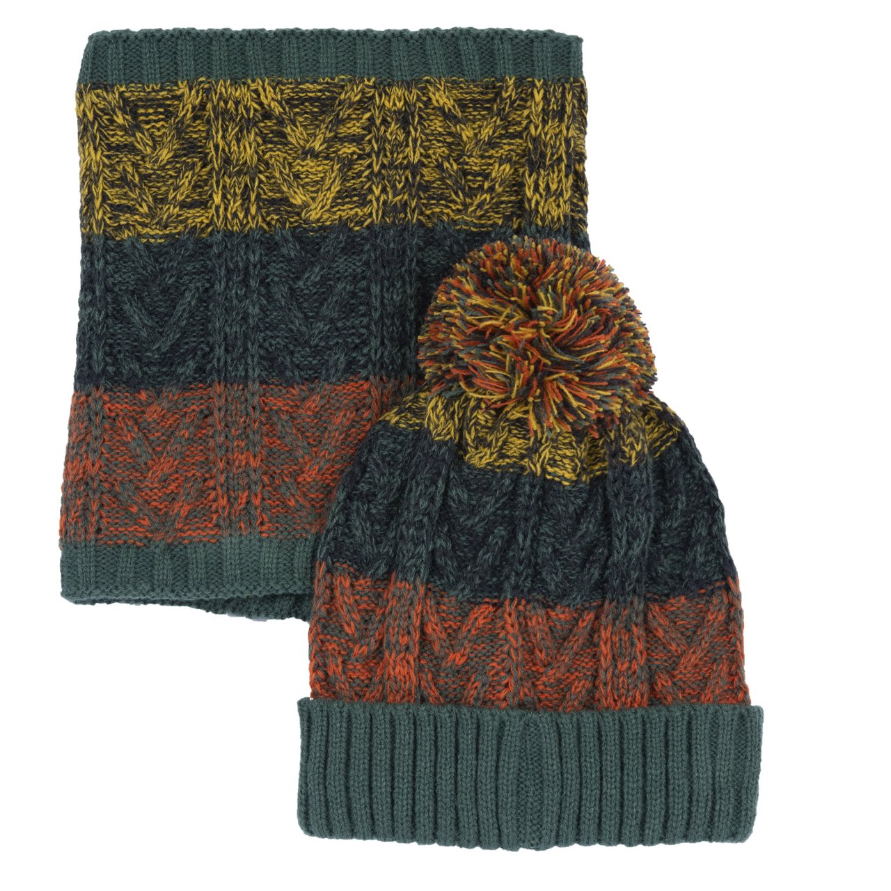 Ensemble bonnet et col motif jacquard Chicco - 1