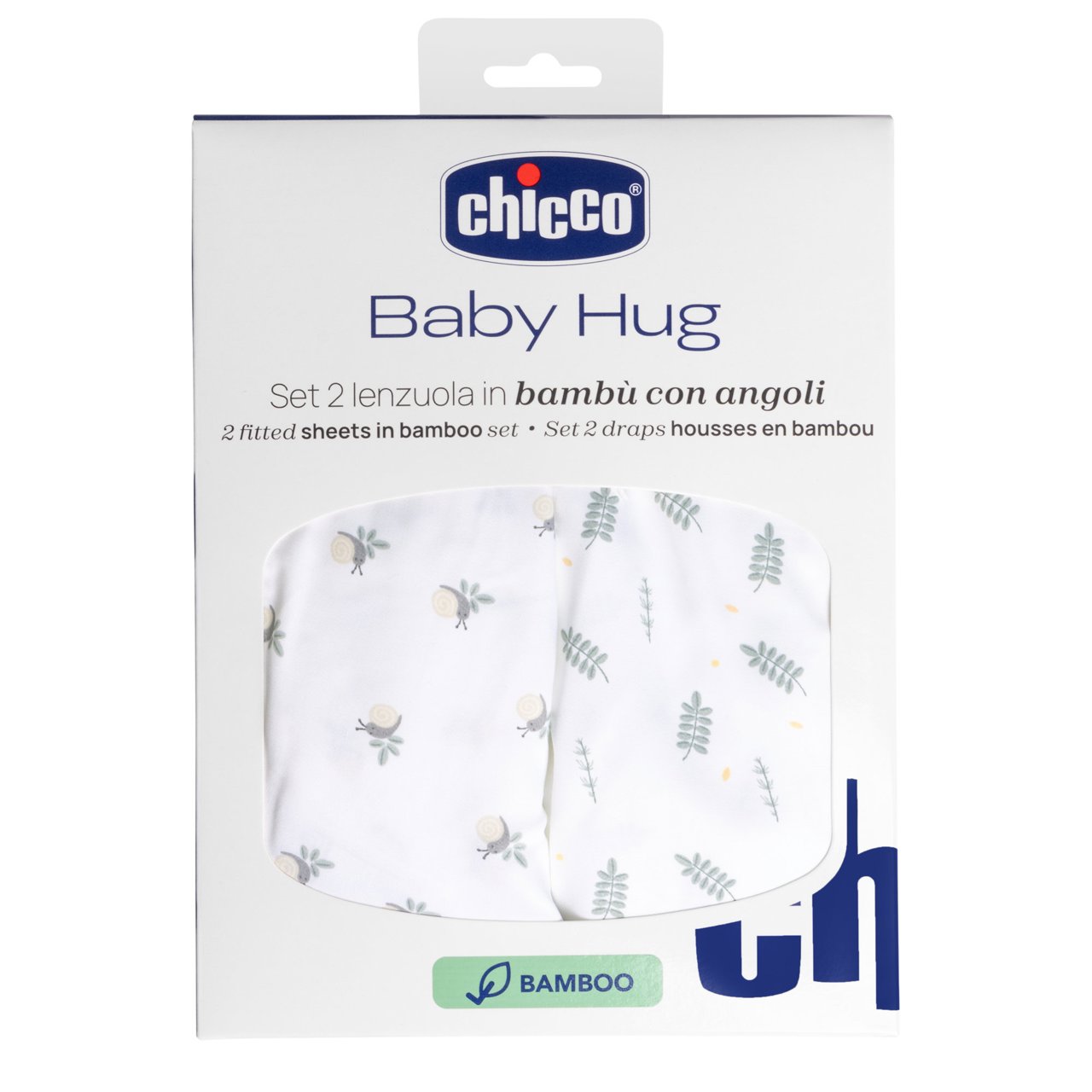 Bambus-Spannbettlaken für das Baby Hug - 2 Stück - Greenery null - 0