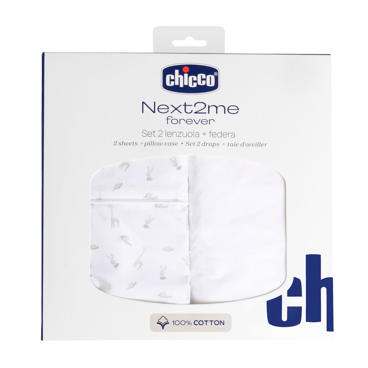 Set Lenzuola in Cotone per Next2Me Forever - 2pz e federa Chicco - 1