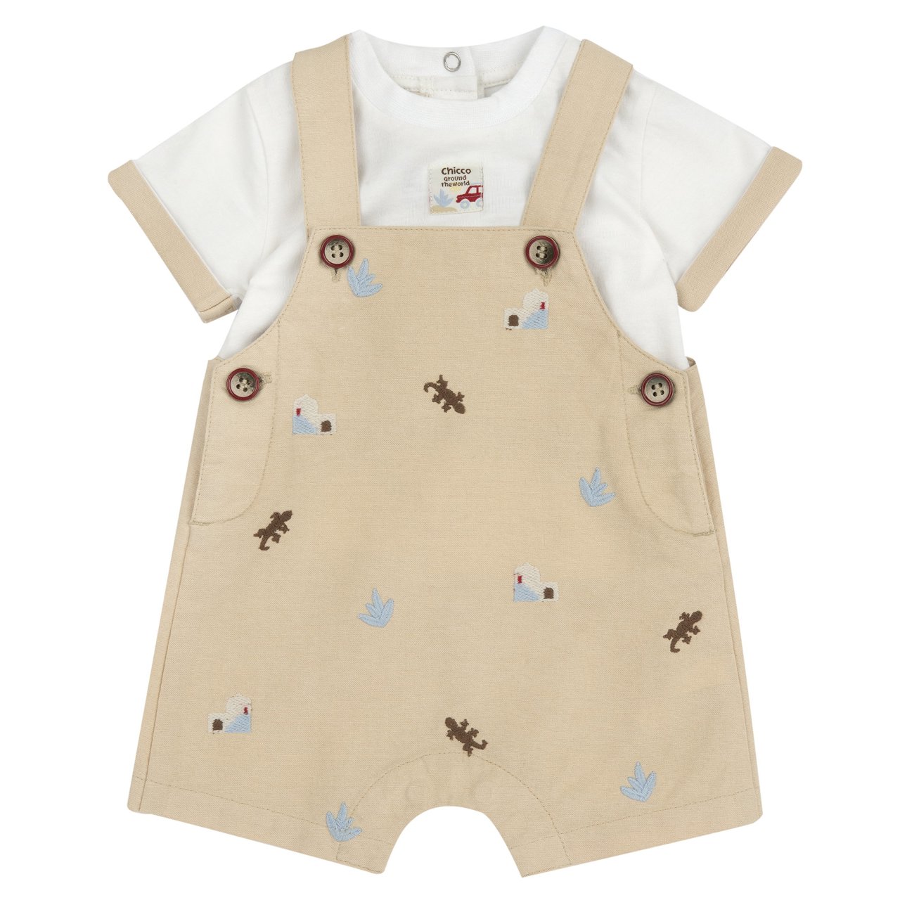 Completo maglietta manica corta con salopette corta Chicco - 0