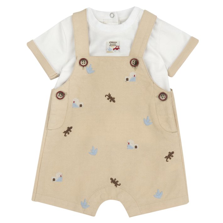 Completo maglietta manica corta con salopette corta