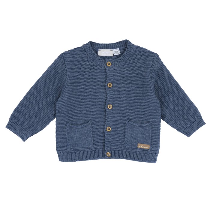 Cardigan de malha azul escuro
