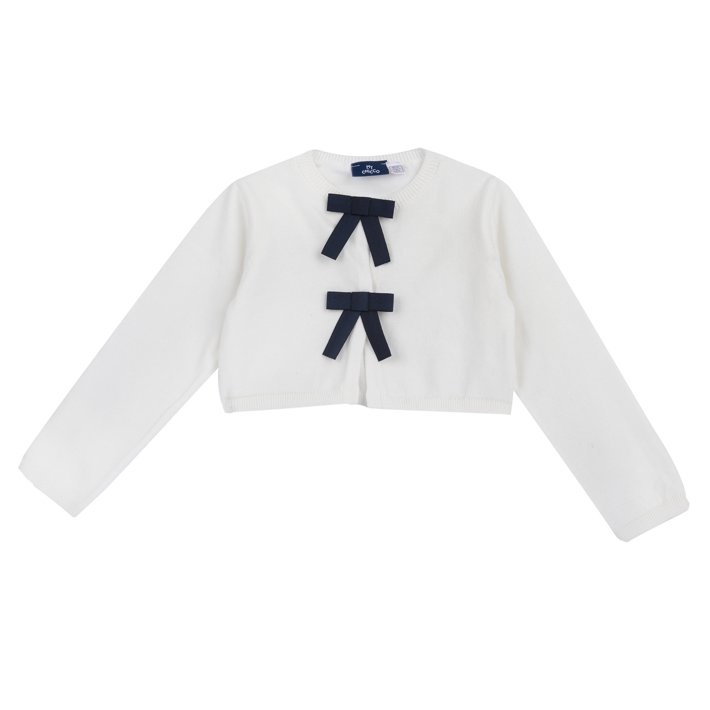 Cardigan corto con fiocchi