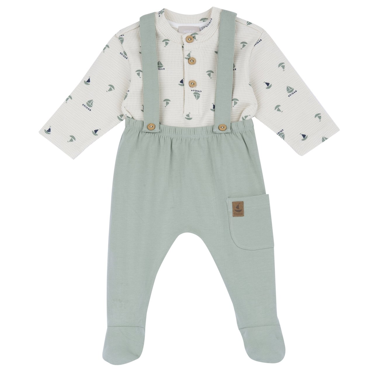 Completo maglia e pantaloni con piedini Chicco - 0