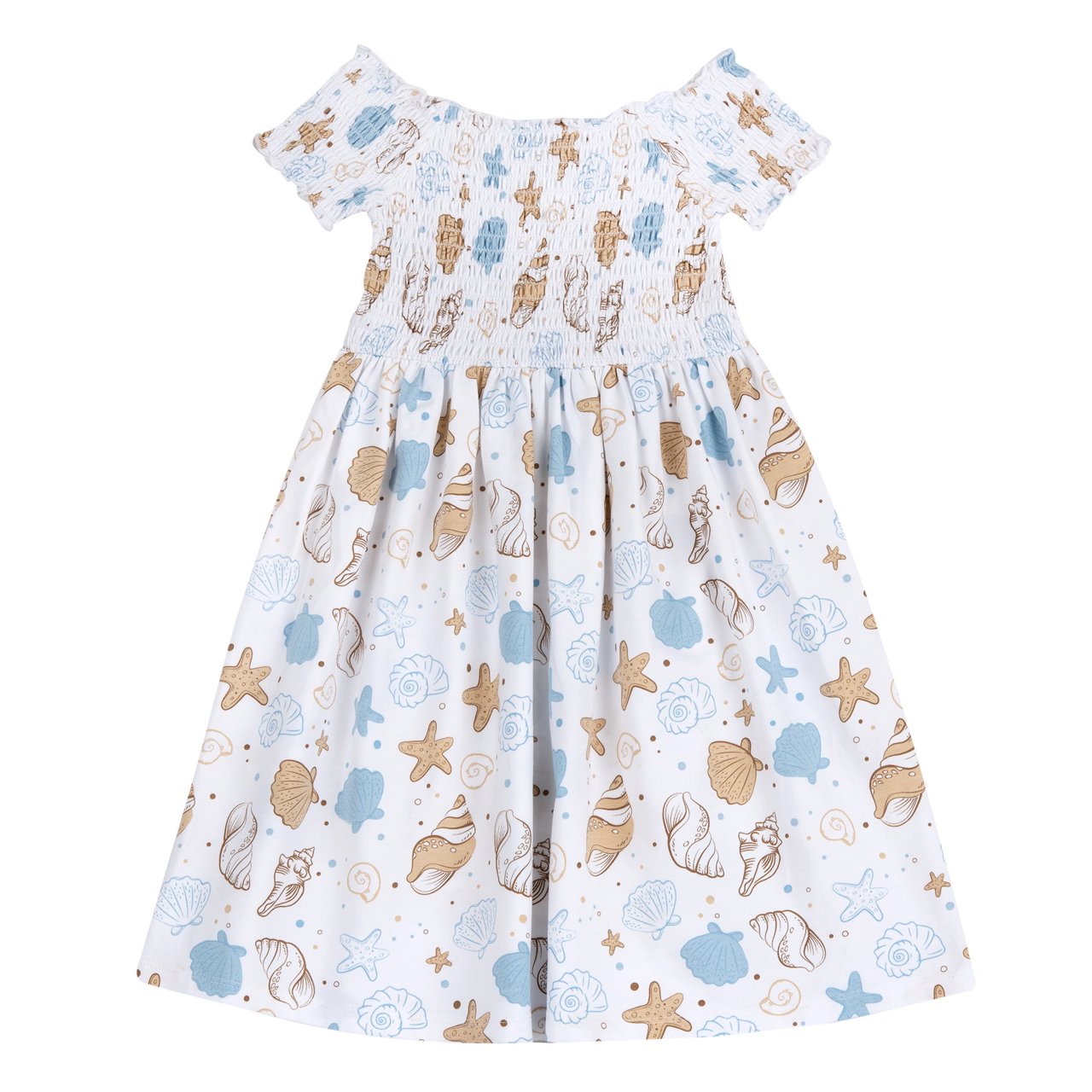 Jurk met korte mouwen en fantasieprint met schelpen Chicco - 0