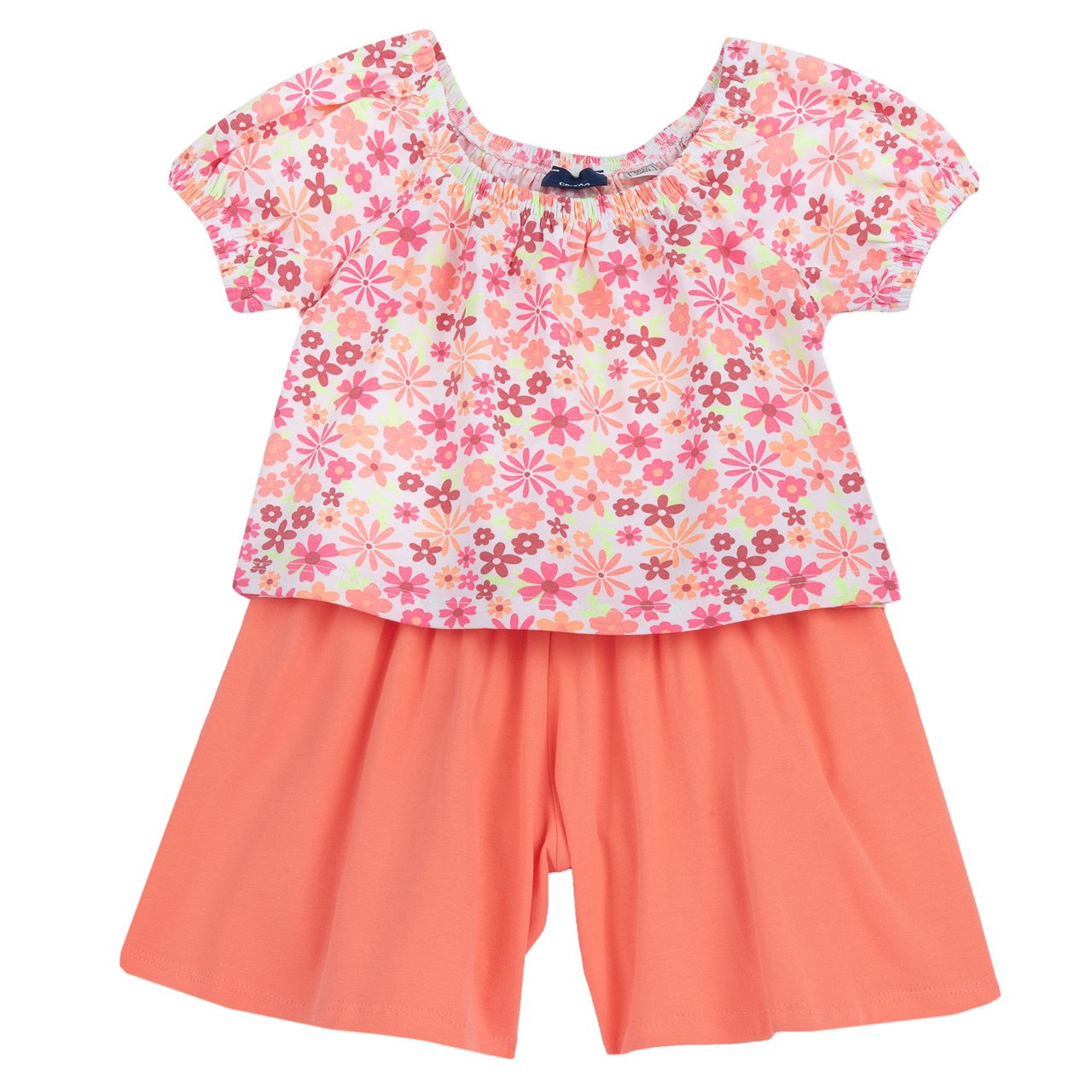 Conjunto de camiseta de flores y pantalones cortos  Chicco - 0