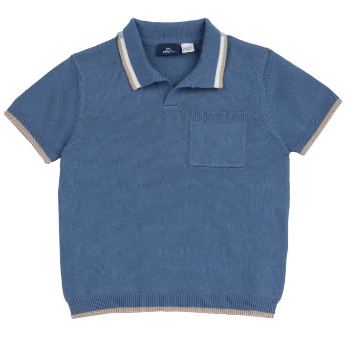 Polo de Malha Azul