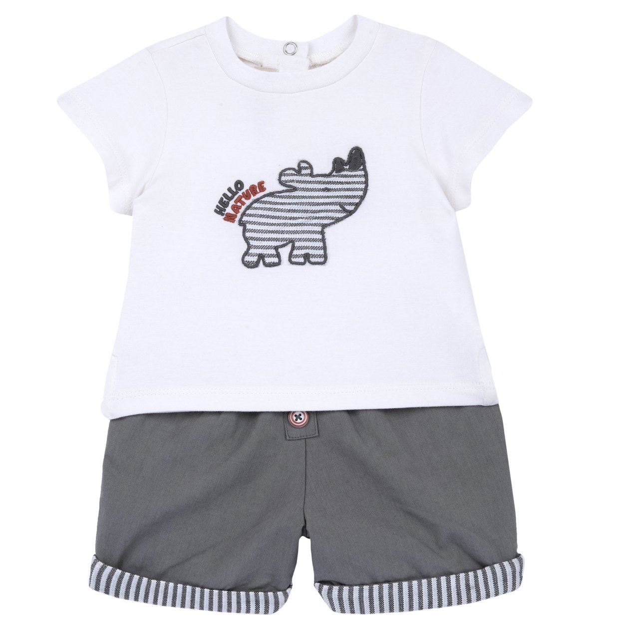 Conjunto camiseta rinoceronte y pantalones cortos Chicco - 0