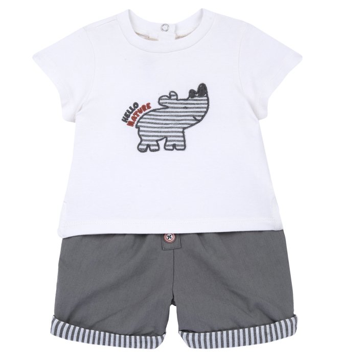 Conjunto camiseta rinoceronte y pantalones cortos