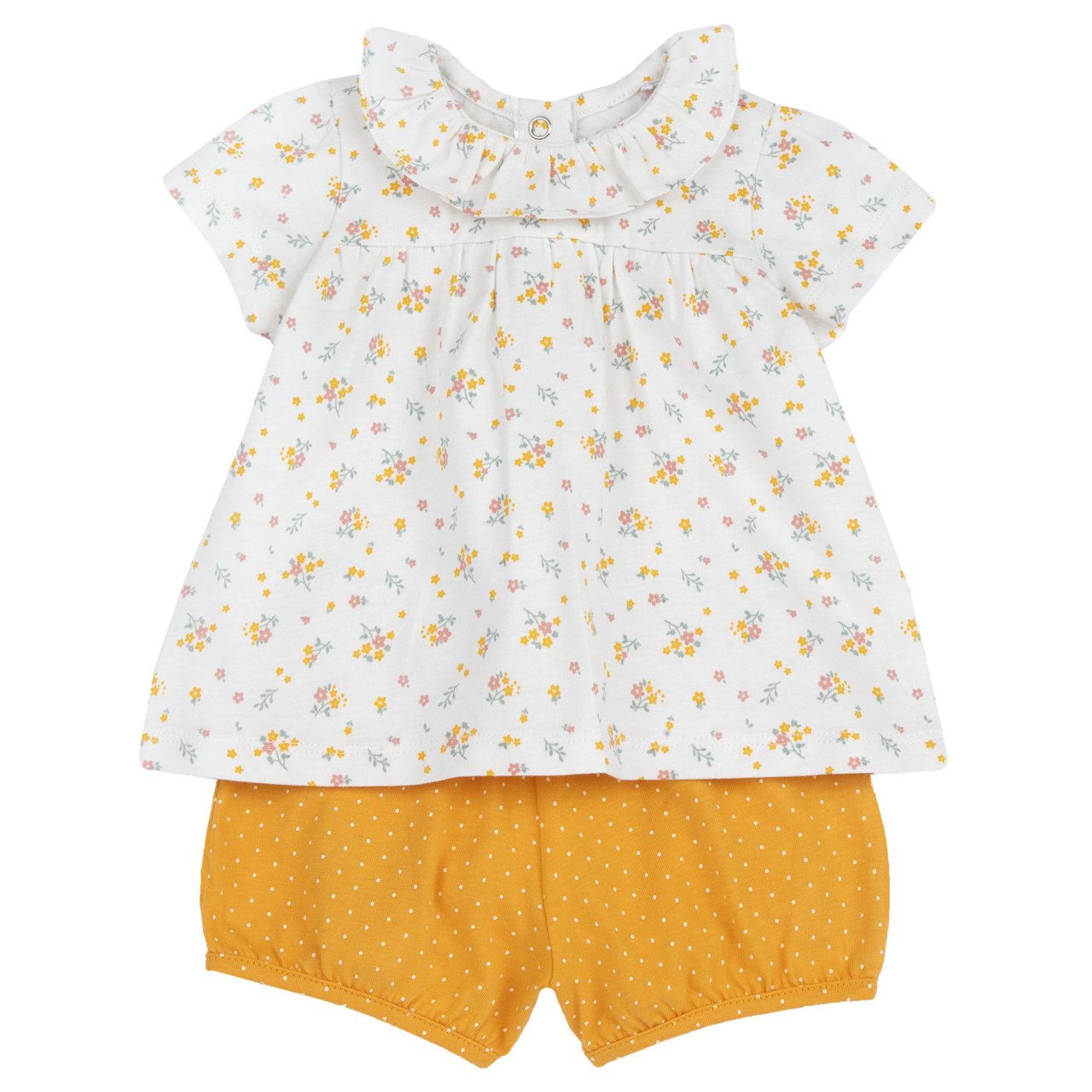 Conjunto camiseta de flores con pantalones cortos Chicco - 0