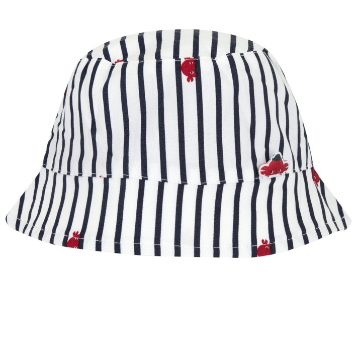 Chap&eacute;u &agrave;s riscas com pequenos caranguejos