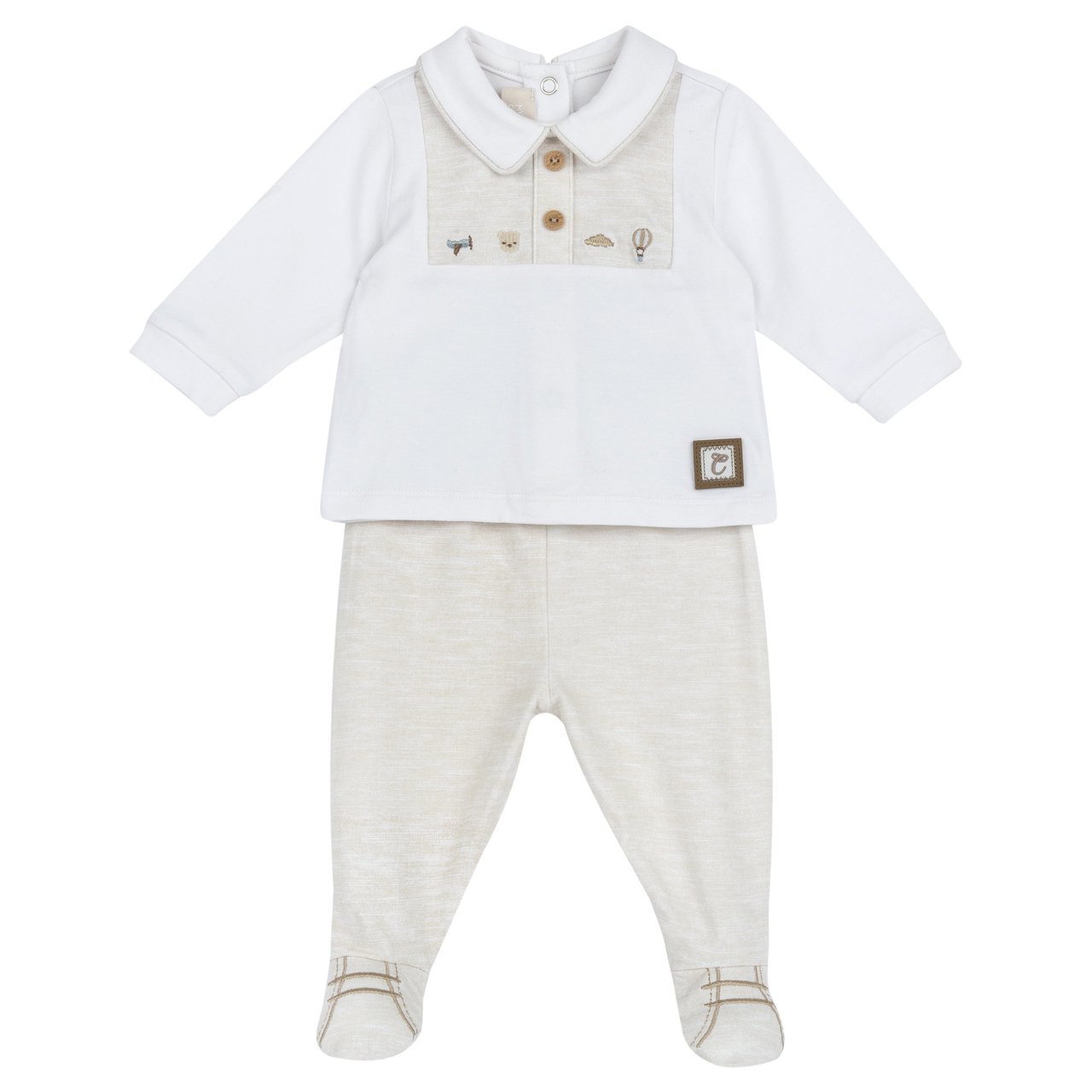Completo maglia e pantaloni con piedini Chicco - 0