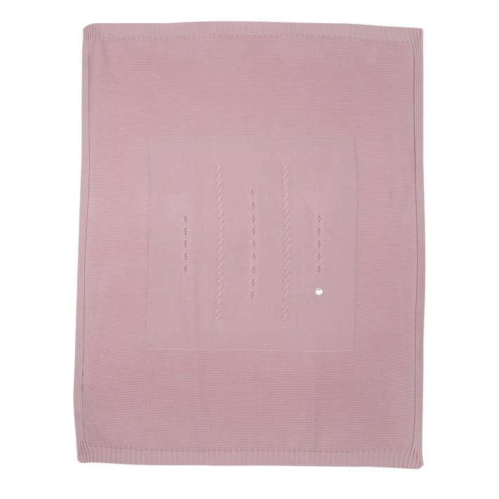Manta de punto rosa
