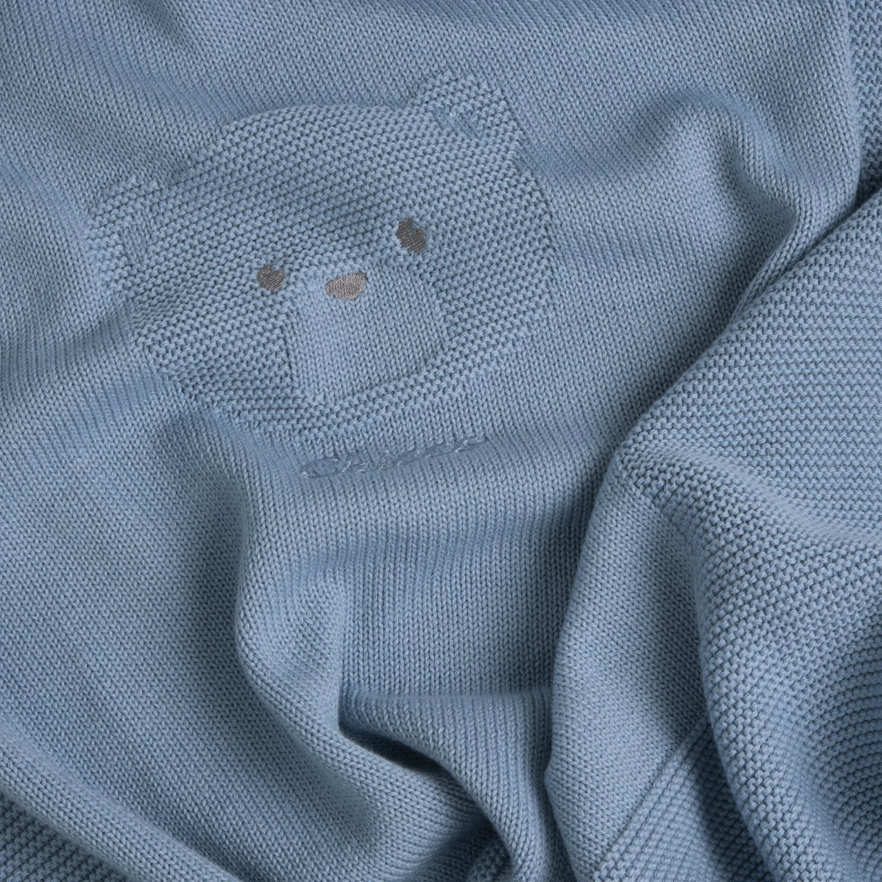 Manta de punto azul con osito Chicco - 1