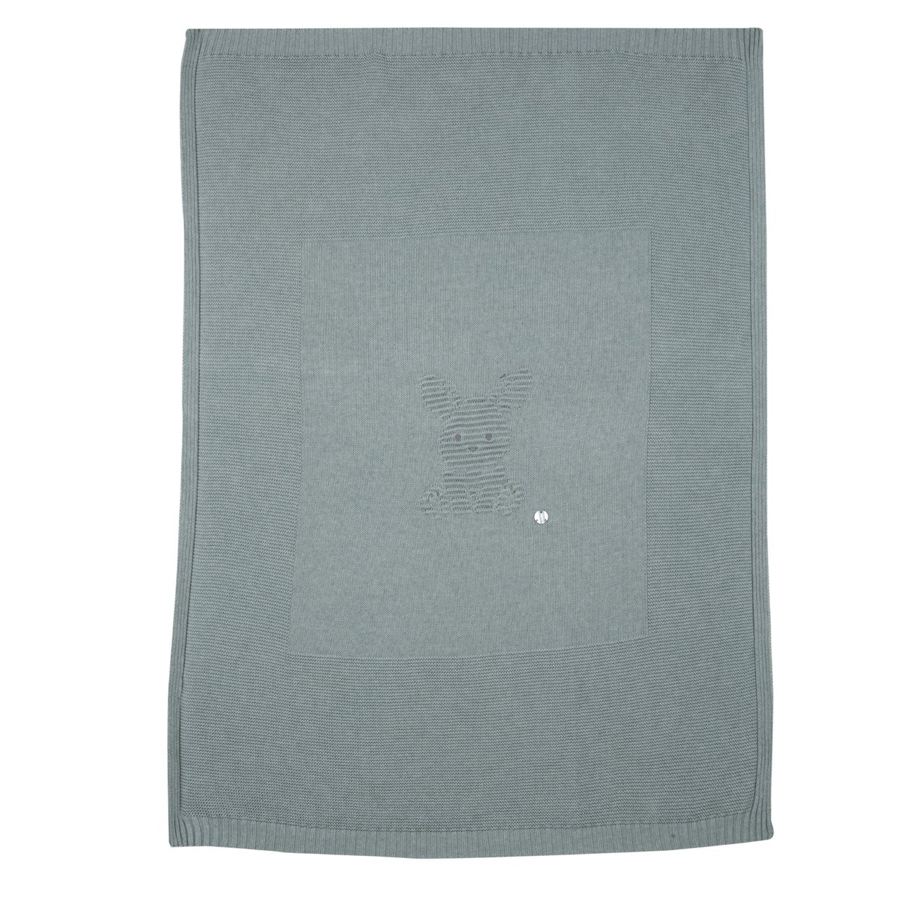 Manta de punto verde con perrito Chicco - 0