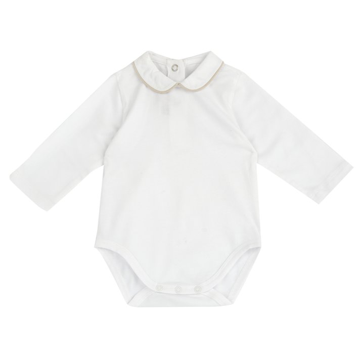 Body Exterior com Gola com Detalhe Bege