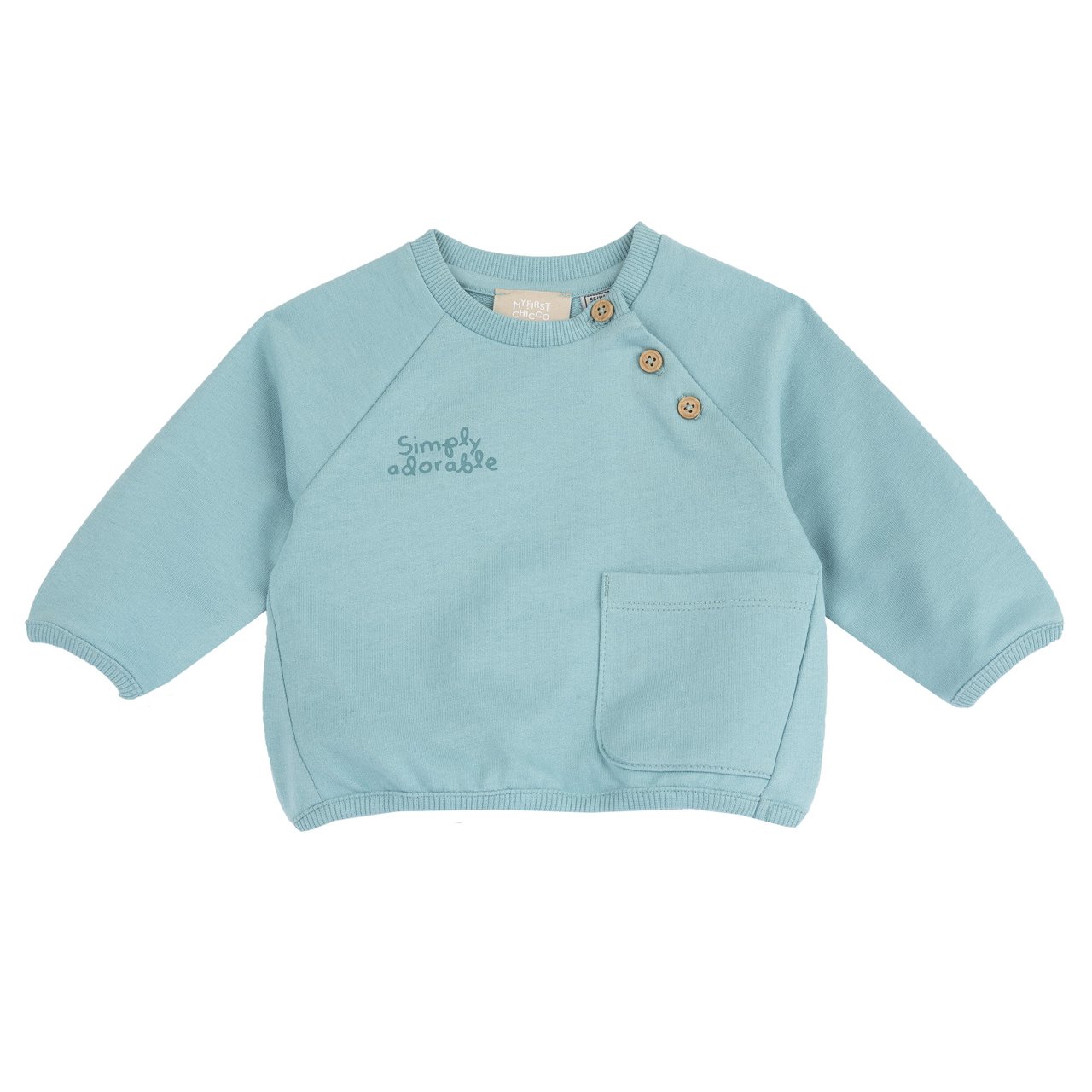 Felpa tinta unita con grafica Chicco - 0