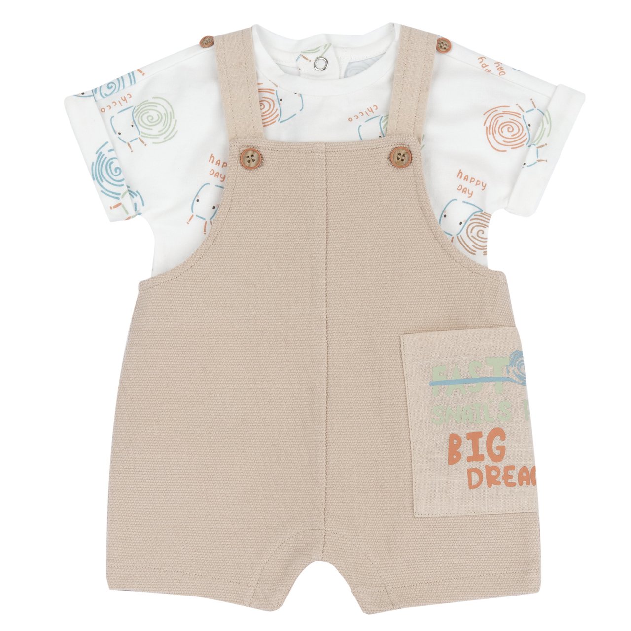 Completo body manica corta e salopette corta Chicco - 0