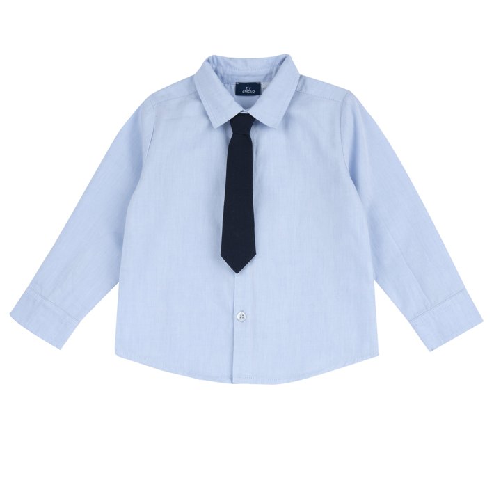 Camisa azul com gravata