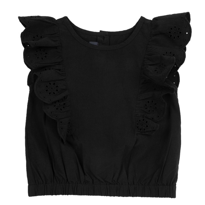 T-shirt manches courtes avec empi&egrave;cements Sangallo