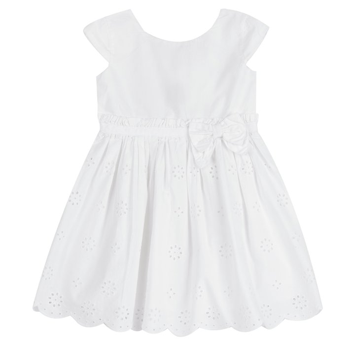 Vestito manica corta con gonna in Sangallo