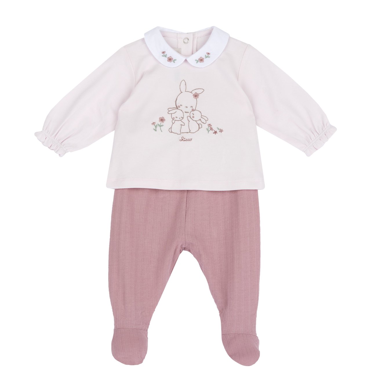 Completo maglia e pantaloni con piedini Chicco - 0