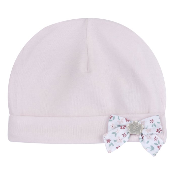 Gorro com laço de flores