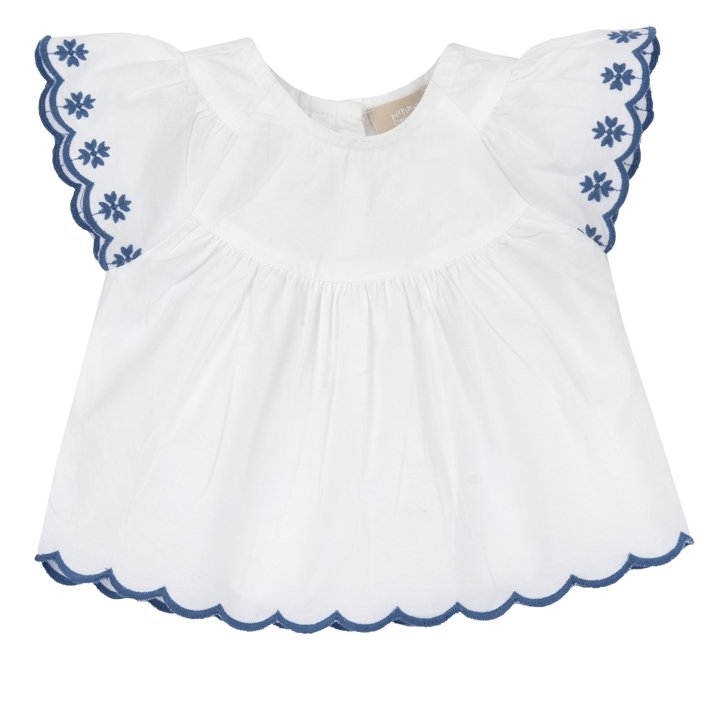 Camisa com detalhes bordados em azul