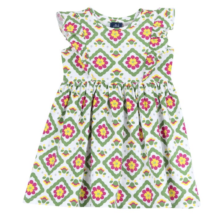 Jurk met korte mouwen en fantasieprint