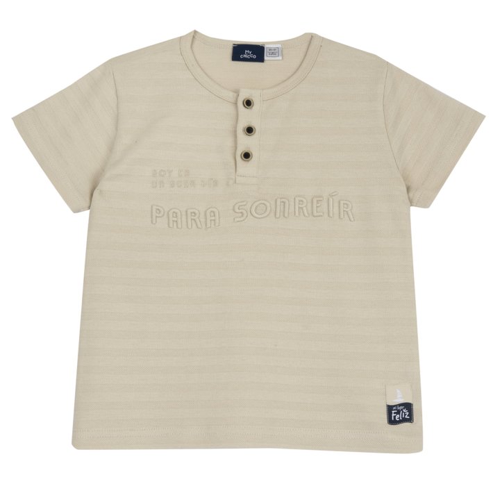 T-shirt Bege com Frase