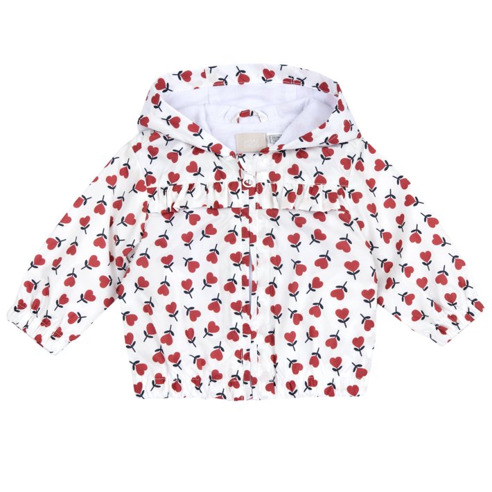 Casaco corta-vento com cora&ccedil;&otilde;es