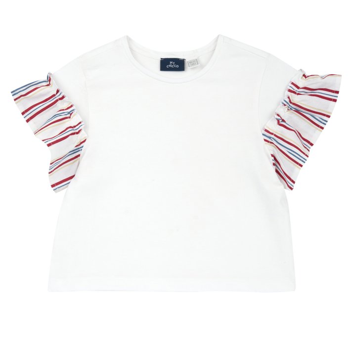 T-shirt com Mangas &agrave;s Riscas