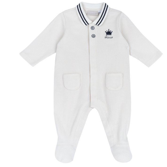 Babygrow Branco com Coroa