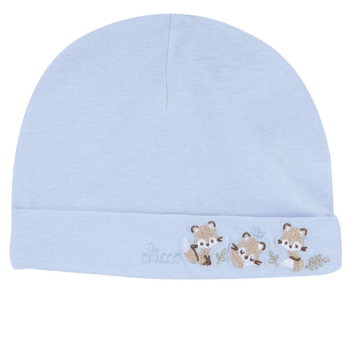 Gorro com bordado de raposas