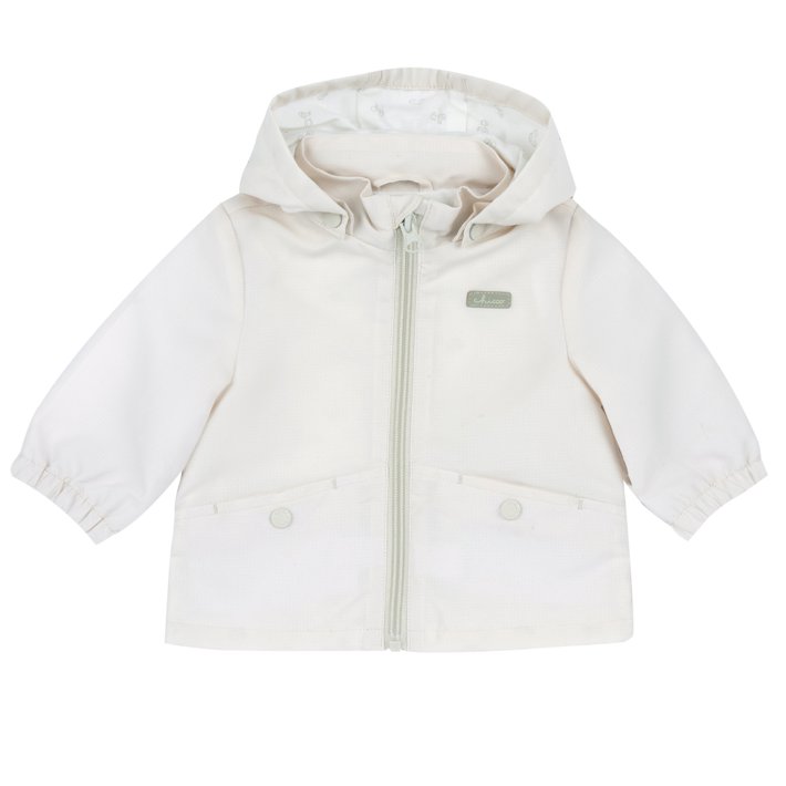 Casaco branco com capuz