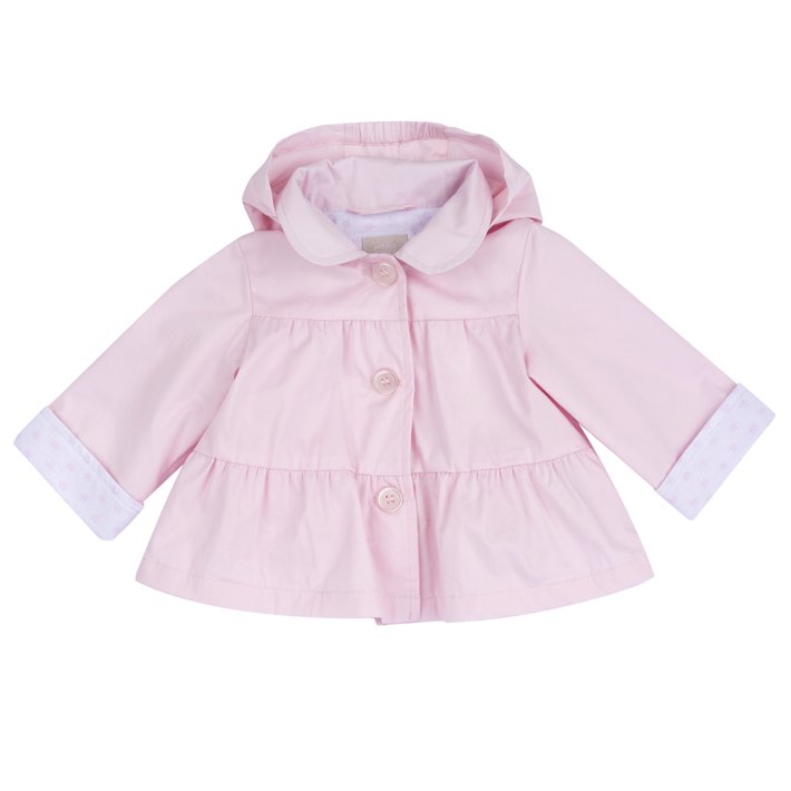 Casaco cor-de-rosa com interior de flores