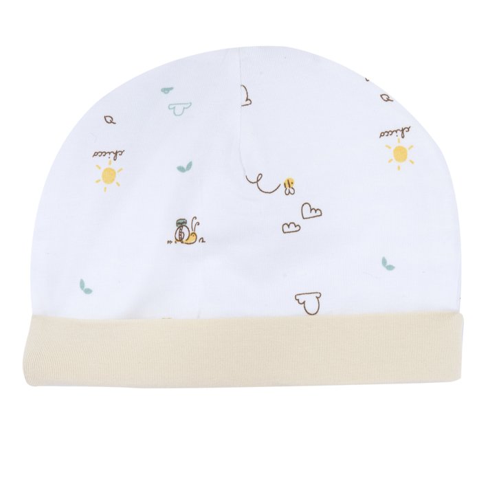 Gorro com padrão de nuvens branco