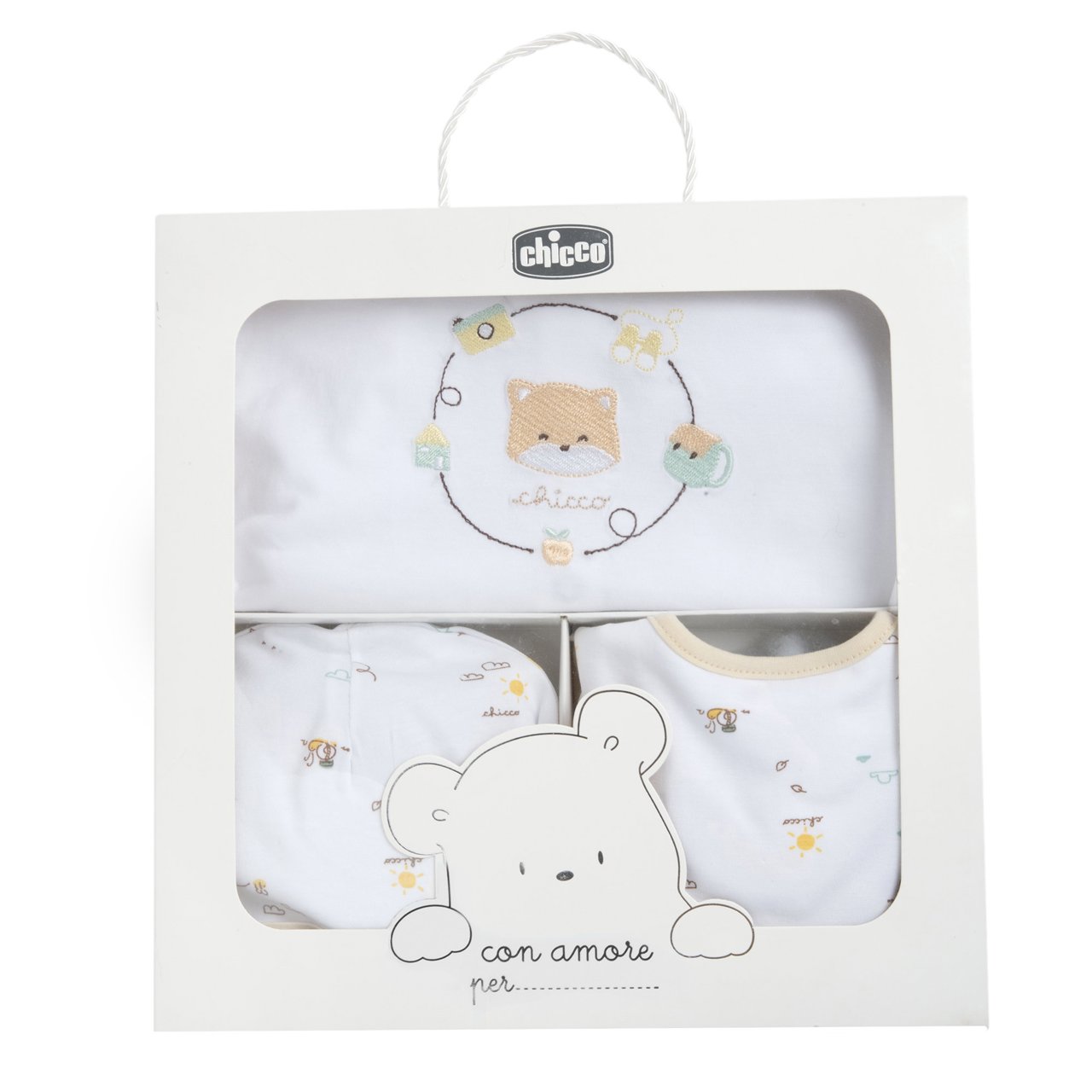 Conjunto pelele, gorro y babero zorro Chicco - 2