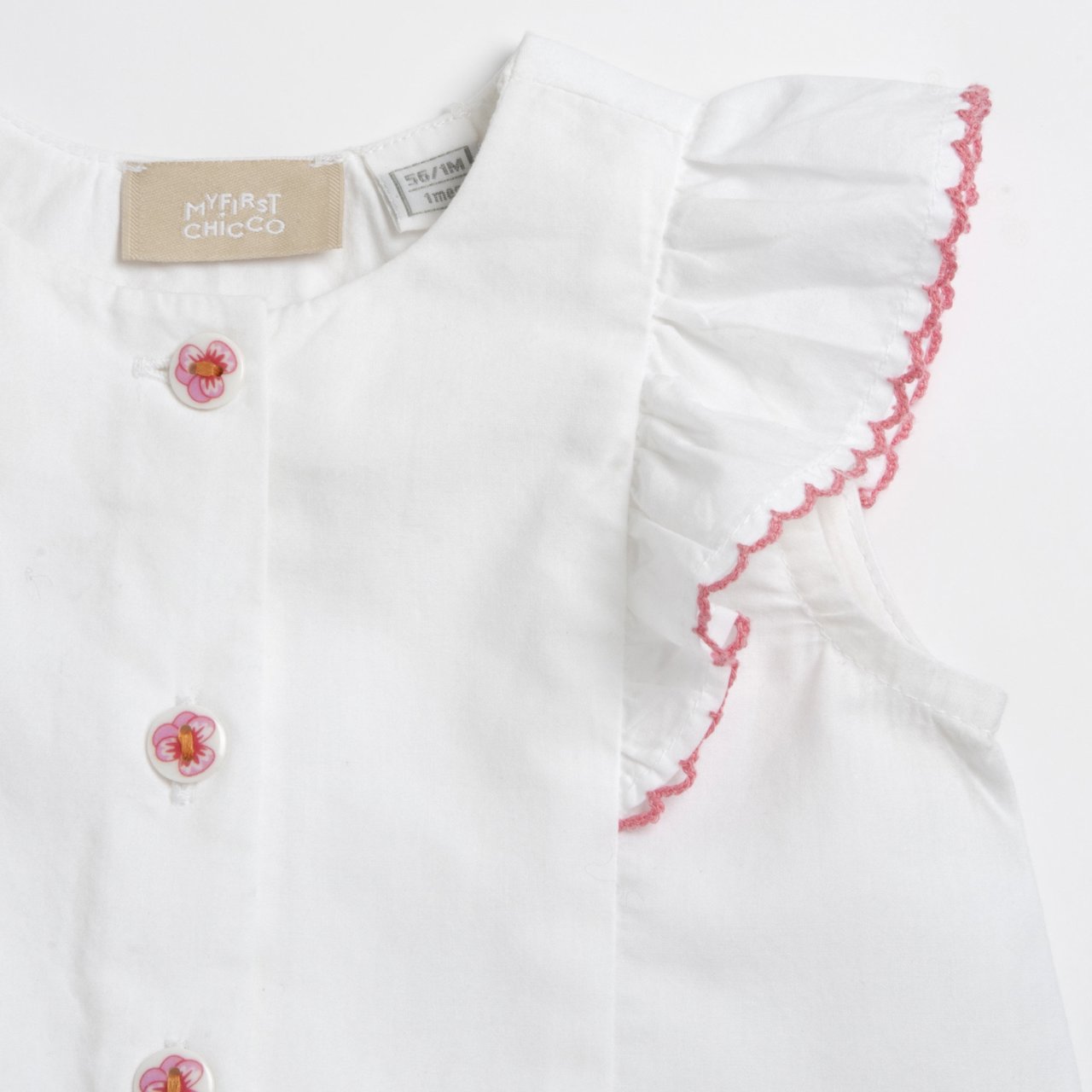 Camisa de manga curta com bordados cor-de-rosa Chicco - 2